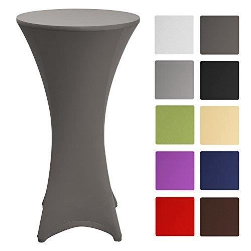 Beautissu Housse de table bistrot 60-65cm Anthracite - Mange debout - Deco Cocktail - Stretch spandex - Stella