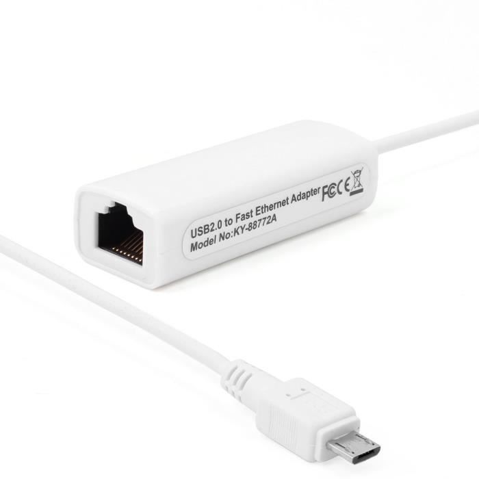 Micro USB 5 broches vers RJ45 Ethernet Adaptateur 10/100 Mbps Lan réseau externe Pour Android Tablett