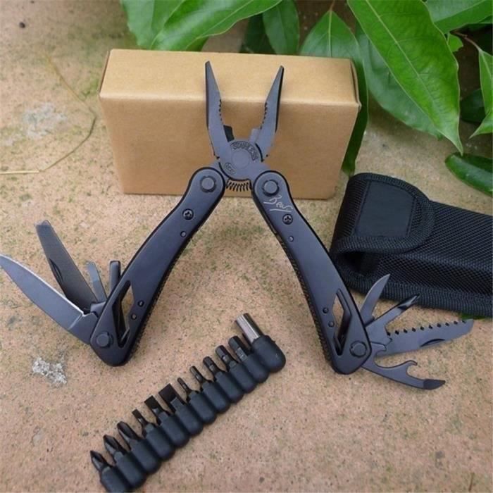 Pince Multifonction Multi-outils Pince 24 en 1 Outil Multifonctions de Poche en Acier Inoxydable Couteau Suisse Militaire L11 L0D31