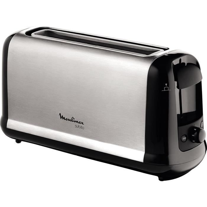GRILLE PAIN MOULINEX Subito inox Grille pain 1 longue fente toaster Thermostat 7 positions Deacutecongelation Rechauffage Remonte1