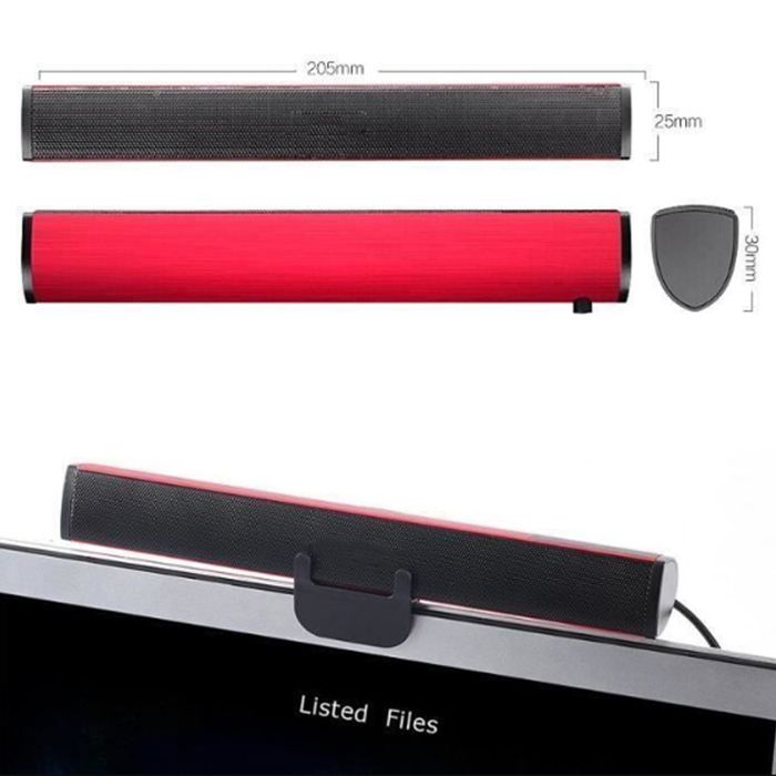Barre Enceinte USB Haut-parleur Ordinateur Portable Audio Stéréo Sound Barre Colonne