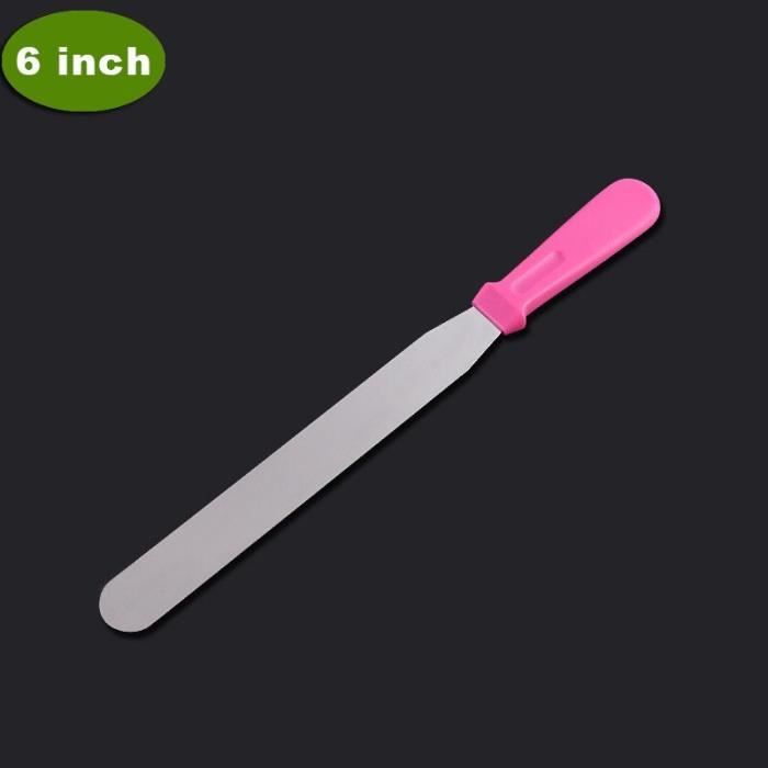Moule à gateaux,Nouvelles spatules à pâtisserie en acier inoxydable, outils de cuisine, lame droite pour gâteau - Type Pink 6inch