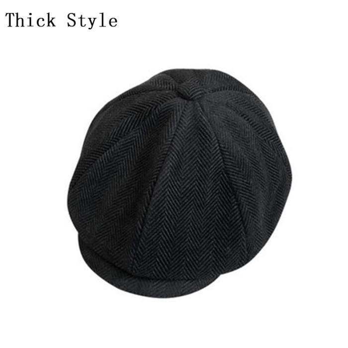 Casquette, Peaky Blinders pour hommes, casquette octogonale Vintage à chevrons, Gatsby - Type Gris foncé-S 54-56CM