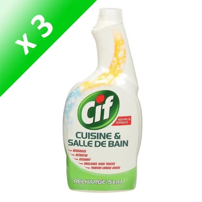 CIF Recharge nettoyant pistolet cuisine et salle de bain - 750 ml (Lot de 3)