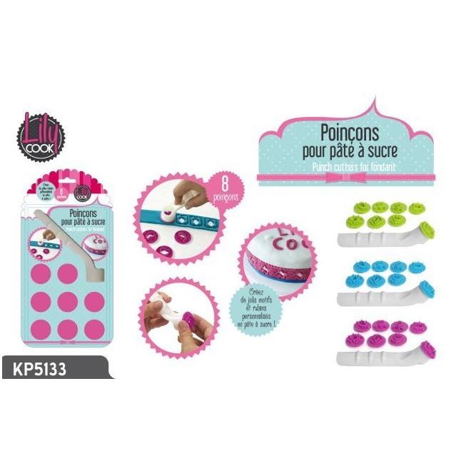 LILY COOK - Lot de 8 Poinçons pour pâte à sucre
