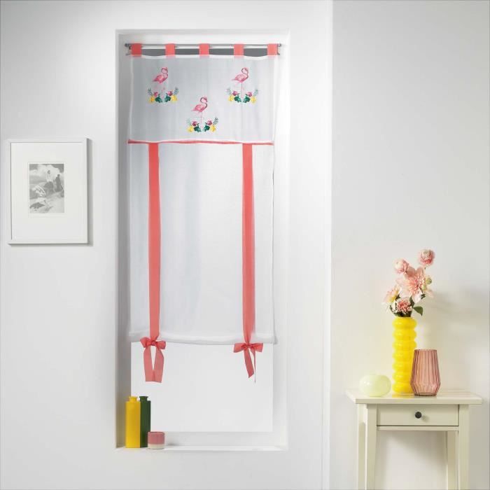 store droit a passants 60 x 150 cm voile brode camargue