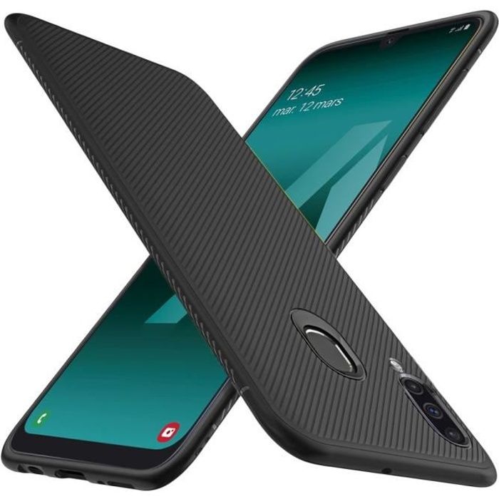 ebestStar ® pour Samsung A50 Galaxy SM-A505F - Coque Gel Motif Fibre Carbone Luxe Flex TPU Premium , Noir