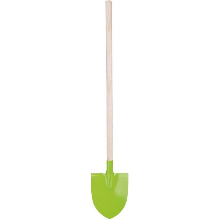 Pelle pour enfant en zinc vert et bois 83,5x14,5cm