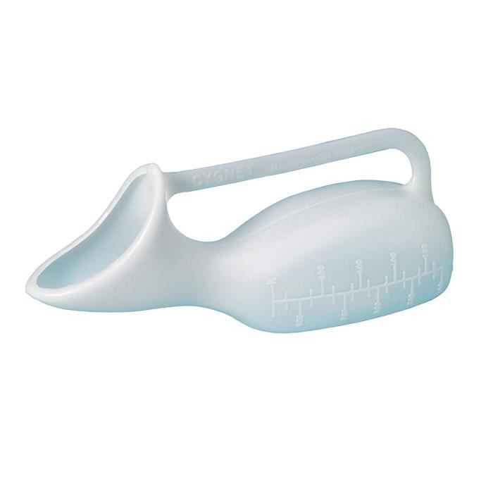 Homecraft Urinal col de cygne pour femme, ouverture de forme anatomique, poignée intégrale, pour position assise ou allongée, facil