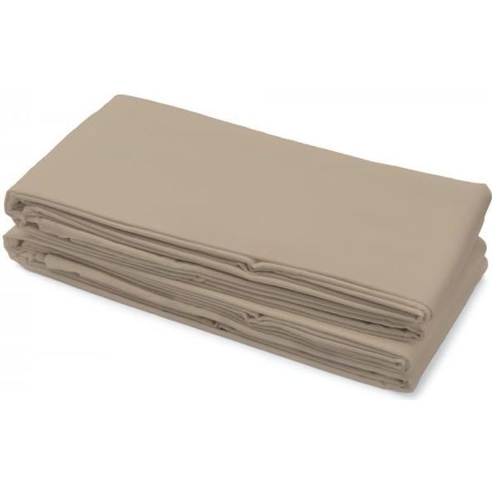 Drap plat 100% Coton 240x300 cm beige