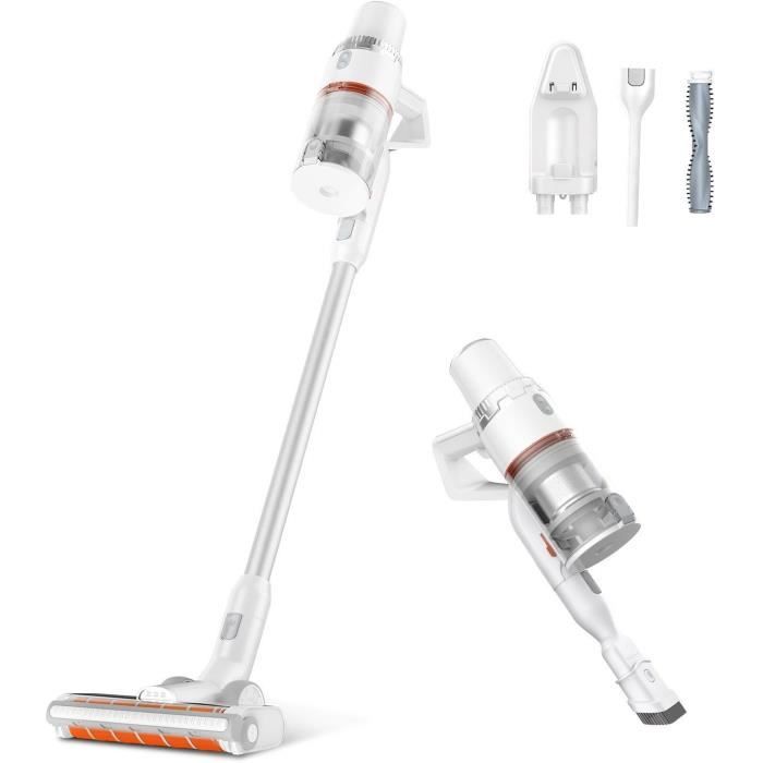 JASHEN S16E - Aspirateur balai sans Fil- 350 W - Tête de Plancher Intelligente 2 en 1 - Autonomie 40 Min - Double Charge Murale