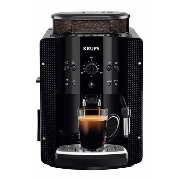 KRUPS YY8125FD Machine à café grain, Broyeur café grain, Cafetière expresso, Cappuccino, Fabriqué en France, Essential, Noire