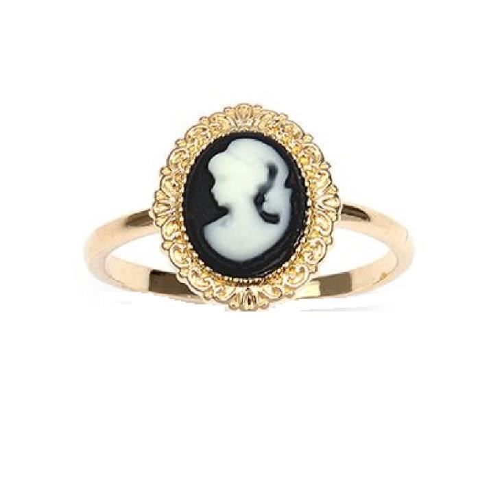 Bague camée d'imitation ovale plaqué or 750/000(18 carats)