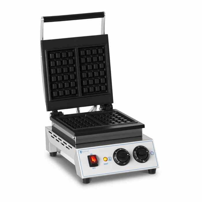Gaufrier Électrique Professionnel Carré Appareil à 2 Gaufres Plaques Inox 1500w