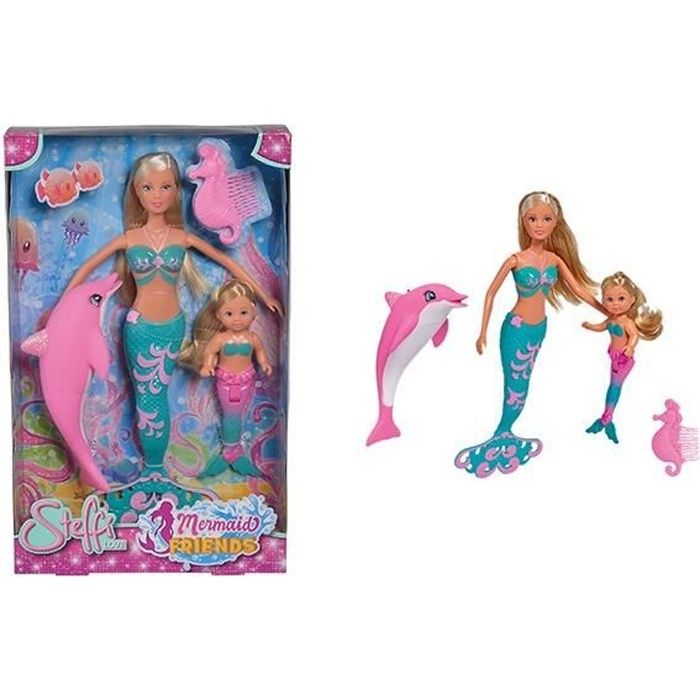 STEFFI LOVE Poupée Sirène 29cm et Dauphin + Evi poupée 12cm Achat