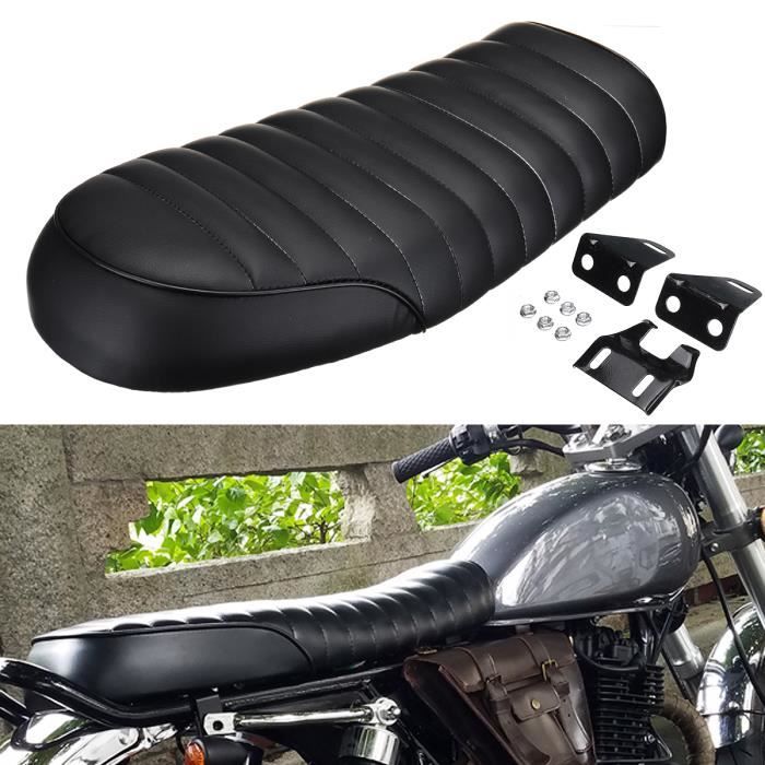 Universel Moto Selle Siège Support Couverture pour Honda CG125 GN CG CB400SS (style C) Noir