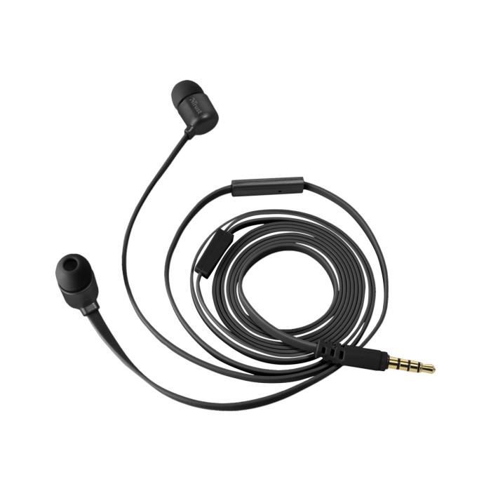 TRUST Ecouteurs Urban Duga avec micro intra-auriculaire jack 3,5 mm - Noir