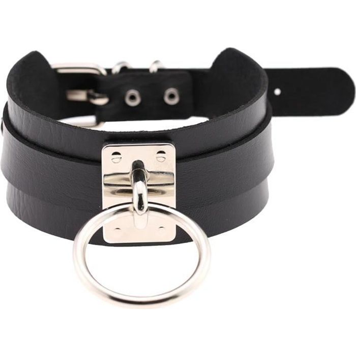 Harnais de collier en cuir d'unité centrale BDSM avec harnais de de bondage au cou pour les amoureux des SAUTOIR - COLLIER
