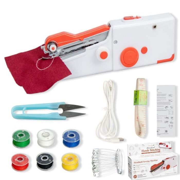 Machine à Coudre Portable Électrique Mini Pour Débutants - Kit Couture Avec Chargeur Pour DIY Vêtements