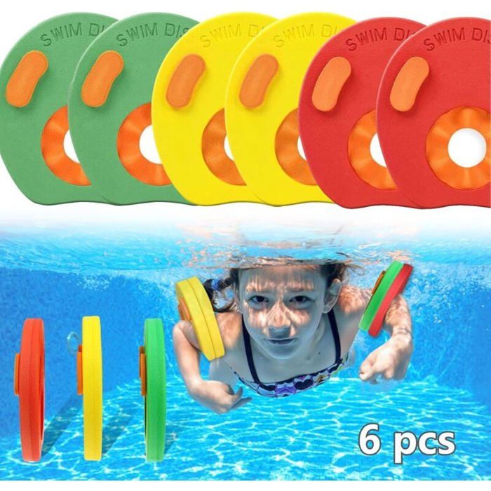 6 Disques Flottants Pour Apprendre à Nager – Brassards En Mousse EVA Pour Enfants, Aides De Natation Réglables, Flotteurs De Bras Sécurisés Pour Piscine