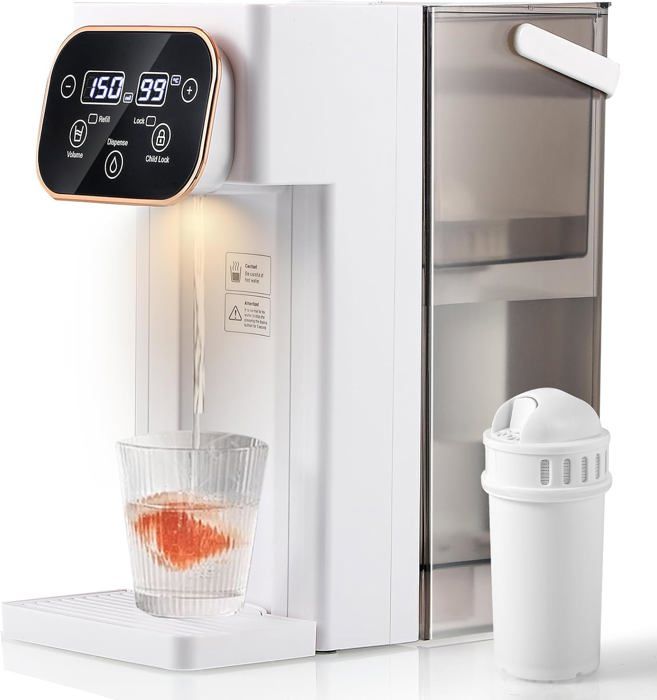 SOPERIT Distributeur D'Eau à Chargement Bas - 3 Températures (Chaud/Froid/Ambiante) - Design Élégant Blanc - Idéal Maison & Bureau