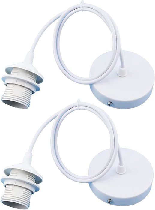 2 Pièces E27 Douille de Lampe Porte Lampe Suspension Pendentif Lampes Suspendues Accessoires Avec 1m Câble