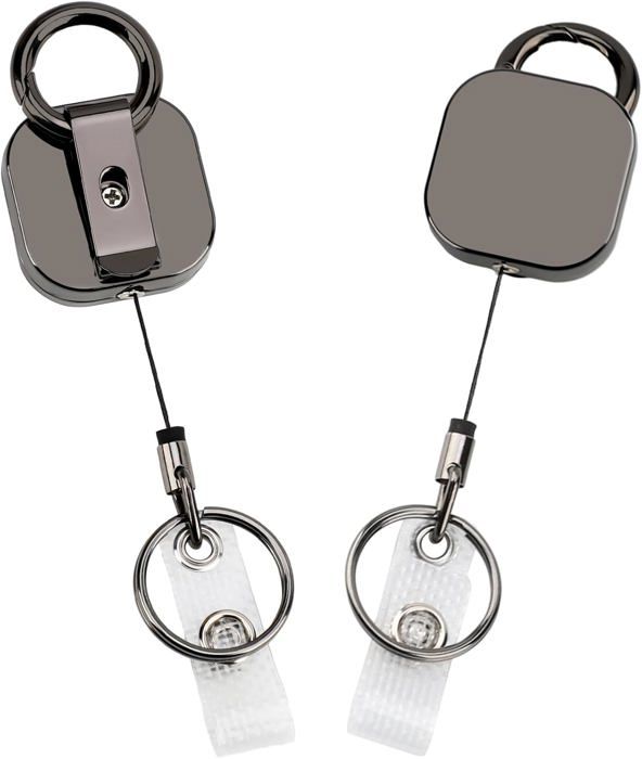 4 Pièces Porte Badge Enrouleur,Porte-clés Rétractable avec Clip