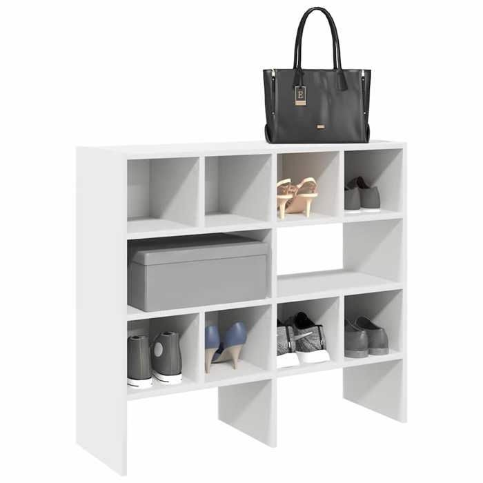 vidaXL Étagères à chaussures empilables 2 pcs blanc 895x30x40 cm étagère à chaussures de rangement rangement de 858840