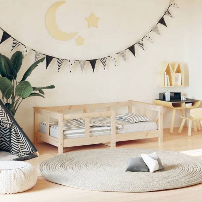 Cadre de lit pour enfant - DECO - JA8033268 - Bois de pin massif - 70x140 cm - 1 place