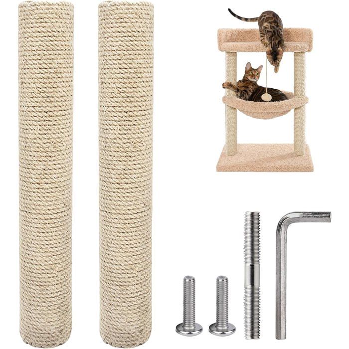 Comparer les prix de 2 Pièces Poteau De Rechange Arbre A Chat, 40 * 8Cm Poteau Griffoir Chat, Griffoir Pour Chat Griffoirs Pour Chats Parcours Mura