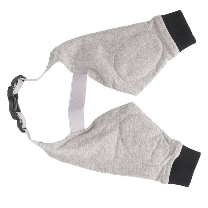 OMABETA Protège Coude Chien Réglable pour Pattes Chaud Respirant Gris Noir