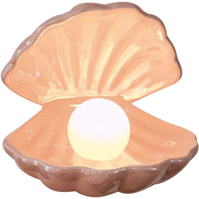 Lampe de chevet décorative en forme de coquillage et de perles luminaire décoratif pour la maison veilleuse en céramique