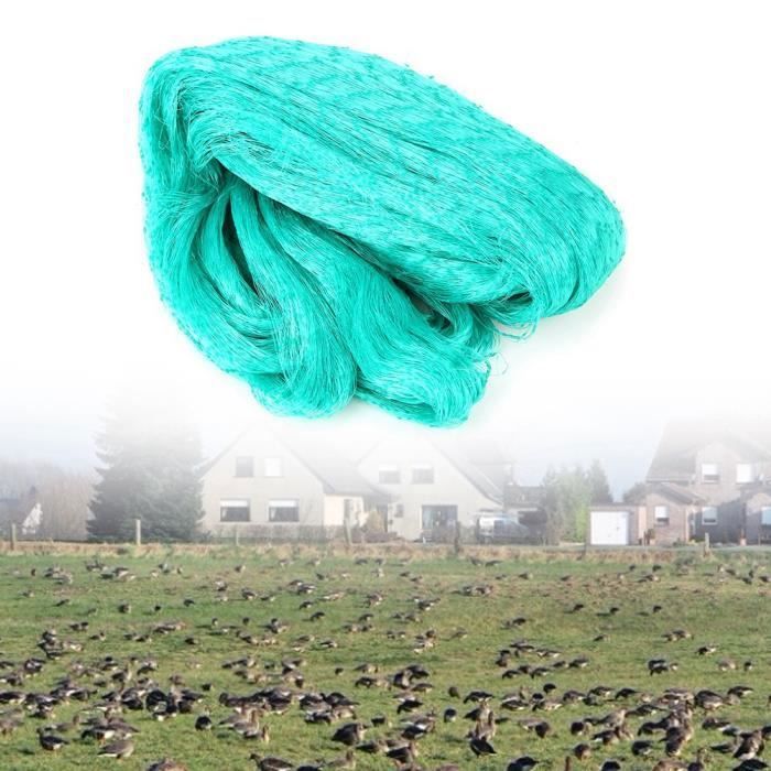 Filet de protection pour volaille - 4x10 m - Vert - PE - Protection jardin - Pour poules oies dindons