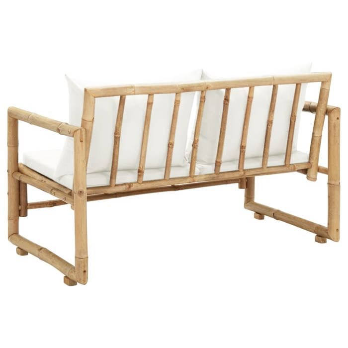 Sale 2026 Canapé de jardin à 2-personnes - BURKE - MEUBLE JARDIN - avec Coussins - Bambou BB58
