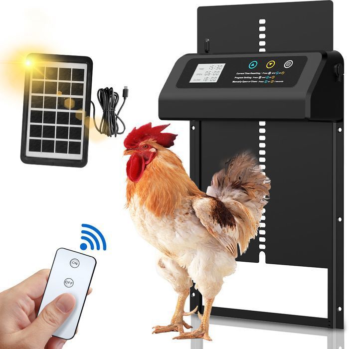 Meilleurs prix pour Porte Automatique Poulailler Solaire avec Minuterie Anti-pincementPorte Poulailler etanche Tout en Alliage