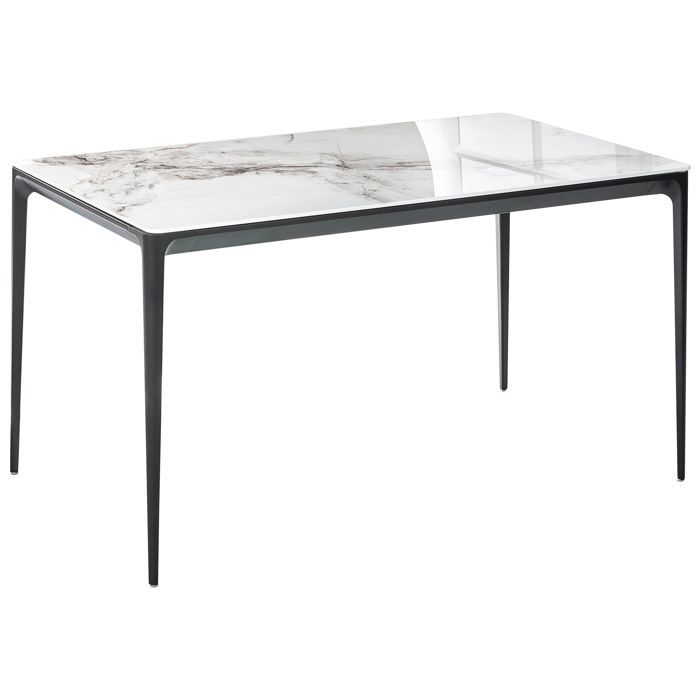 Table de repas JOLLEIN Marbre blanc 140 cm 80 cm Verre