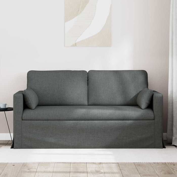 Gris SOFA - PHSH - Canapé 140cm - 2 places - Gris foncé Métал C361
