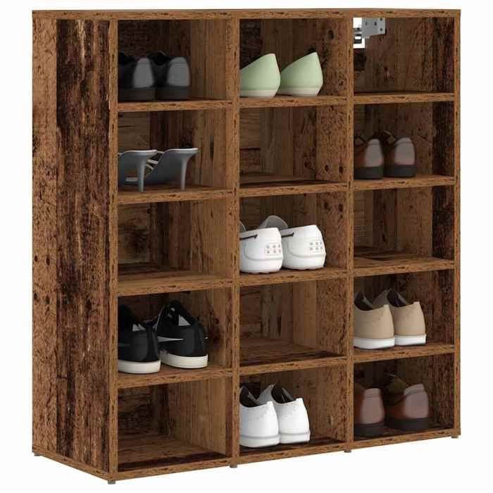 Marron Cabinet à chaussures 1 pc - ZENCORE - Organisateur chaussures - Pour couloir - Bois ancien 77 5x30x83 5cm 472295 Marron Cabinet à chaussures 1 pc - ZENCORE - Organisateur chaussures - Pour couloir - Bois ancien 77 5x30x83 5cm 472295