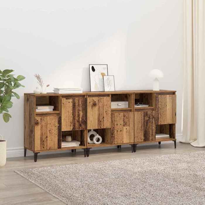 Buffet - Bahut/Commode couloir Marron Magnifique Buffets 3 pcs - bois Ancien 60x35x70cm - bois dingénierie CL8821132