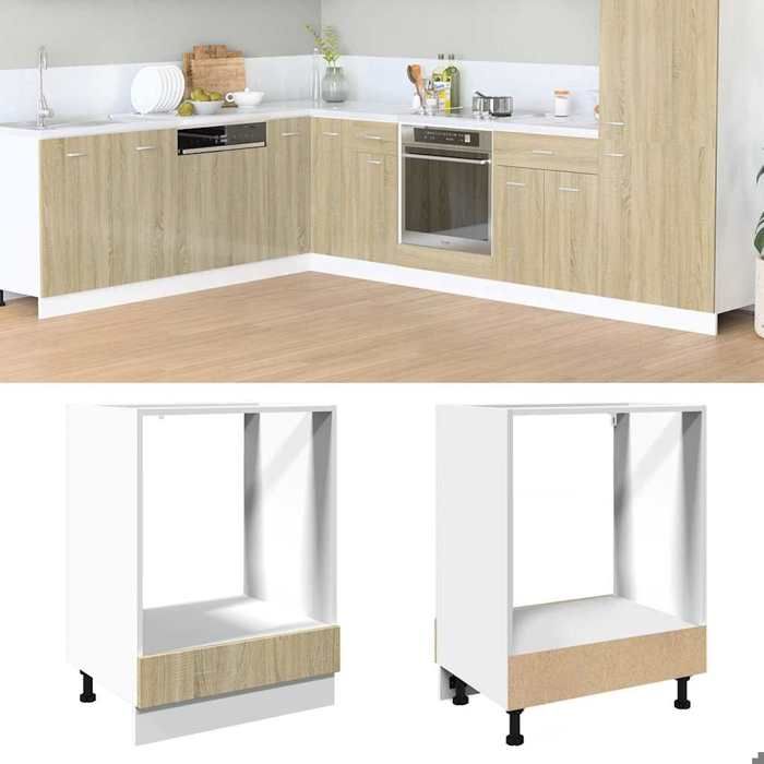 Armoire de four de cuisine Capacité maximale: 50 kg Chêne sonoma 60x46x815 cm Aggloméré A14056