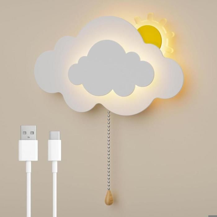DROMEZ Applique Murale Enfant LED - Lampe Murale Sans Fil Rechargeable - 3 Températures de Couleur- Éclairage Doux