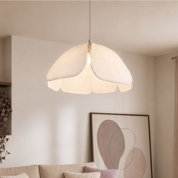 Milton & Oldbrook Lampe à Suspension Ø 60 cm Lecce Blanc Bouclette