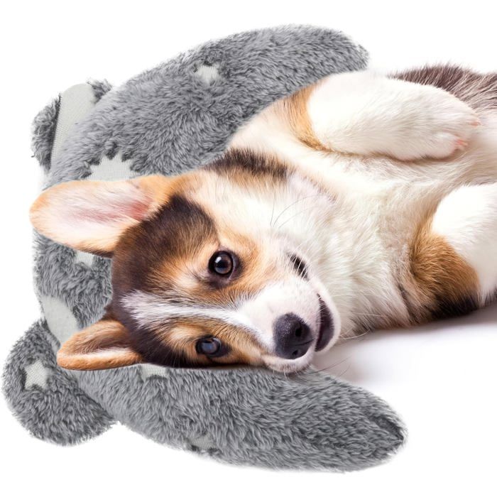 Oreiller en U lumineux gris taille M pour chien soulage les articulations pour tous gabarits canins