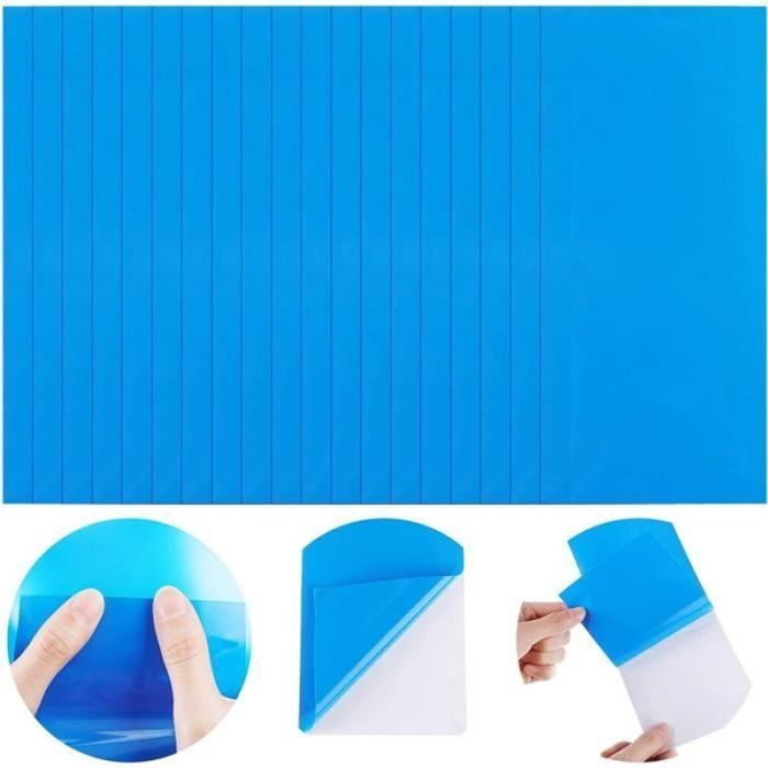 Set de réparation autocollant en PVC pour piscine - 20 pièces étanche adapté aux piscines et centres de spa bleu MATERIEL