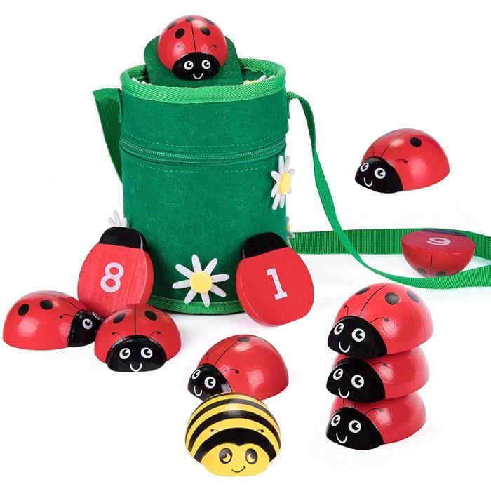 Montessori Jouets en Bois Jouet Bebe 1 an Jouets Coccinelle