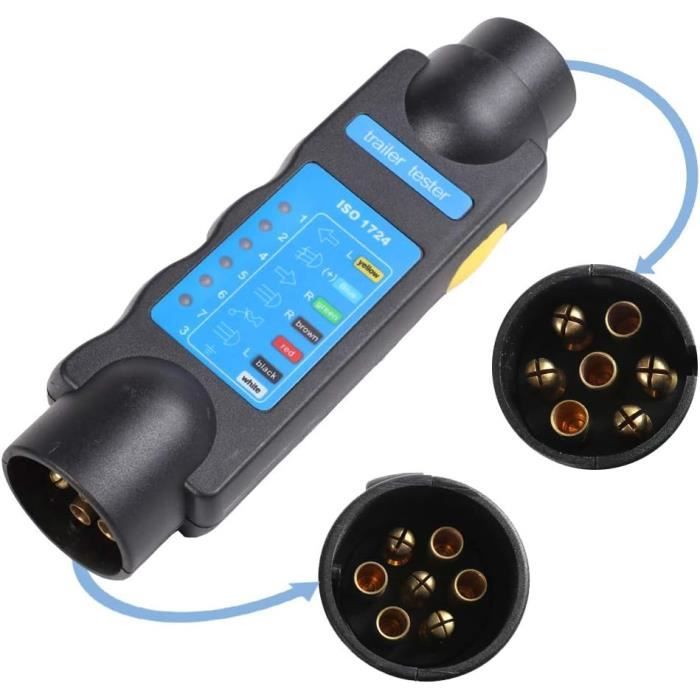 Testeur De Feux De Remorque 2 En 1 – Pour Prises 4 Et 7 Broches | Vérification LED Des Fonctions Éclairage