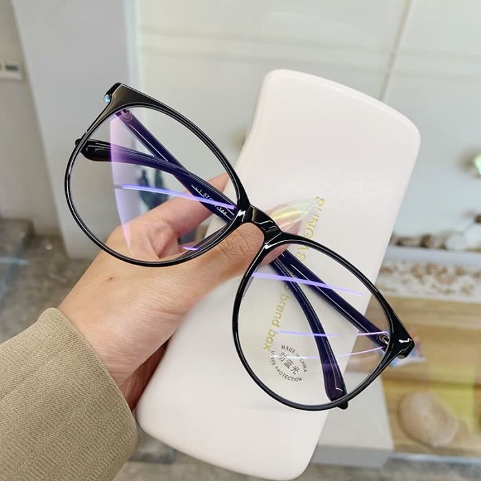 Lunettes lumiere bleue Lunettes rondes anti lumiere bleue pour femmes lunettes d ordinateur transparentes vintage Black C5853 Cdiscount Bijouterie