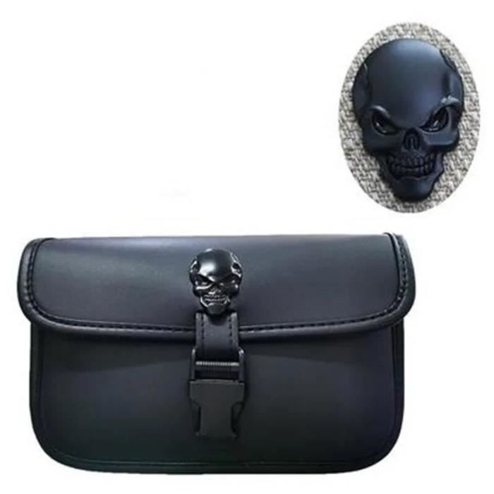 Sacoche latérale universelle en cuir EPSILON pour motos Custom, Classic