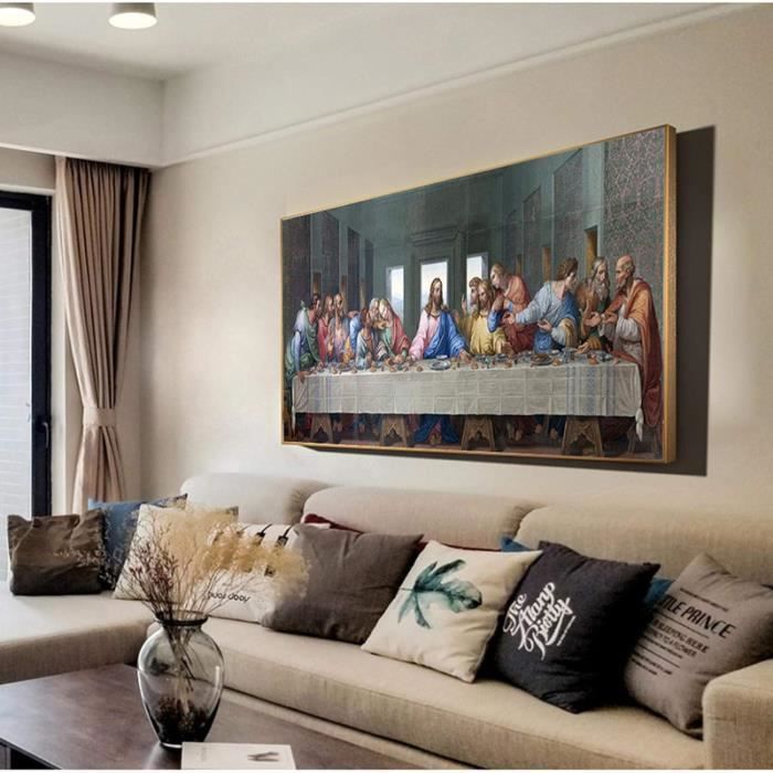 LA CÈNE JÉSUS et ses Apôtres tableau peinture à l'huile sur toile