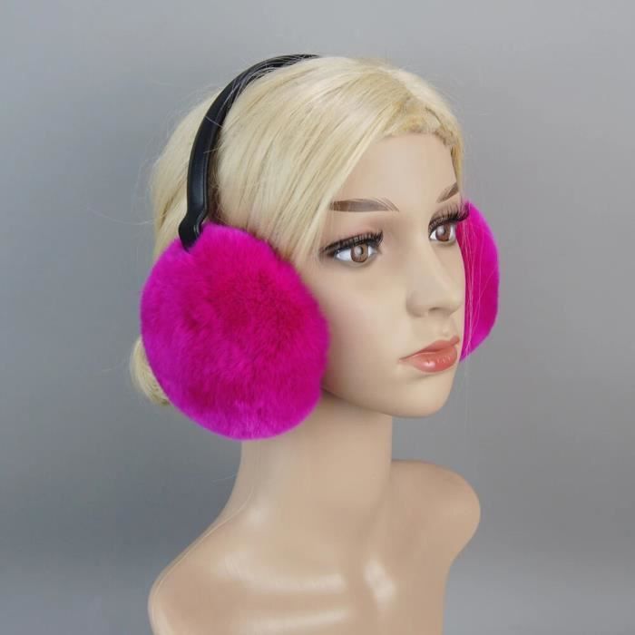 Harssidanzar Femmes Cache-oreilles D'hiver, Véritable Fourrure De Lapin